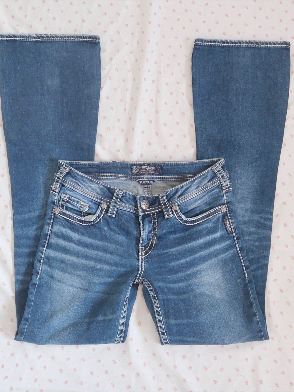 Y2k low rise flared Blue Bootcut Jeans